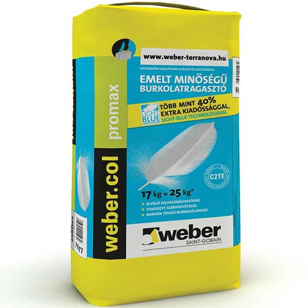 Weber Webercol Promax C2TE könnyített burkolólap és csemperagasztó